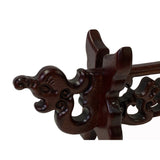 Chinese Brown Wood Dragon Horizontal Pen Brush Holder Display Rack ws2924S