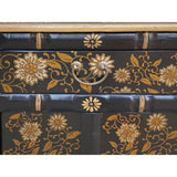 Chinese Black Golden Flowers Side Cabinet End Table Nightstand cs7081S