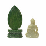Chinese Jade Stone Sitting Buddha Gautama Amitabha Shakyamuni Statue ws1810S