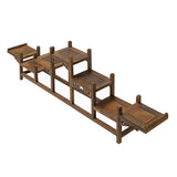 Brown Wood Bridge Step Shape Table Top Curio Display Easel Stand ws2857S
