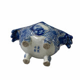 Chinese Oriental Blue Off White Porcelain Graphic Container Planter ws1793S