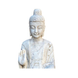Chinese White Gray Marble Stone Standing Abhaya Mudra Buddha Statue cs7224S