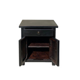 Chinese Black One Drawer Simple End Table Nightstand cs7426S