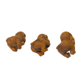 Chinese 3 Pieces Wood Carved Mini Monkey Figures ws2366S