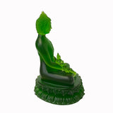 Crystal Glass Pate-de-Verre Green Gautama Amitabha Shakyamuni Statue ws2117S
