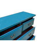 Oriental Bright Blue 4 Drawers Sideboard Credenza Dresser Cabinet cs7526S