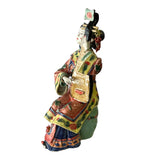 Oriental Porcelain Ancient Qing Style Dressing Pipa Lady Figure ws2637S