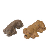 Two Oriental Puppy Dog Small Ceramic Animal Figures Display Art ws2379S