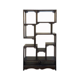 Chinese Brown Stain Treasure Display Curio Cabinet Room Divider cs7149S