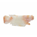 Chinese White Jade Stone Koi / Arowana Fish Fengshui Display Figure ws1775S
