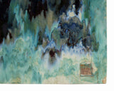 Handmade Chinese Celadon & Blue Color Ceramic Wall Art Tile f973S