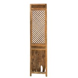 Chinese Old Rustic Bold Geometric Open Pattern Wall Tall Panel Divider cs7298S