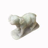 Chinese White Jade Color Stone Puppy Dog Display Figure ws2392S