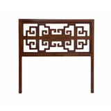 Chinese Brown Stain Geometric Pattern Wood Wall Art Twin Headboard cs7044S