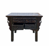 Chinese Vintage Flower Hardware Motif Altar Table Vanity Desk cs7074S