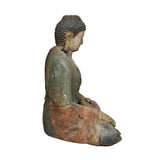 Chinese Rustic Wood Sitting Meditation Shakyamuni Buddha Statue ws2709S