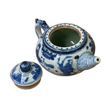 Chinese Blue White Porcelain People Graphic Teapot Shape Display ws2680S