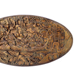 Chinese Vintage Relief 8 Immortals Oval Shape Wood Wall Art cs7290S