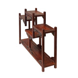 Brown Wood Tower Shape Table Top Curio Display Easel Stand ws2899S