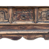 Asian Vintage Rustic Carving Low Kang Table Cabinet Display Stans With Drawer Cs7195S