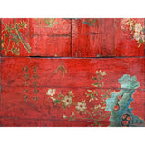 Chinese Vintage Red Golden Flower Birds Scenery Armories  Storage Cabinet cs6035S