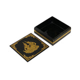 Black Golden Thai Lady Graphic Square Storage Accent Box ws2639S