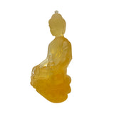 Crystal Glass Pate-de-Verre Yellow Gautama Amitabha Shakyamuni Statue ws2103S