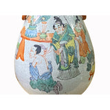Chinese Oriental People Scenery Off White Beige Color Ceramic Vase ws1999S