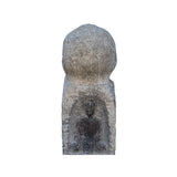 Chinese Distressed Gray Stone Carved Buddhas Display Pole Statue cs7204S