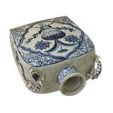 Vintage Chinese Blue White Porcelain Small Square Flat Vase ws2661S