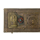Chinese Metal Rectangular Beads Dimensional Motif Incense Burner Container cs3064S