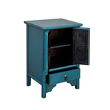 Chinese Bold Bolection Blue Moon Face End Table Nightstand cs7373S
