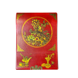 Chinese Oriental Red Flower Birds Mirror Rectangular Jewelry Box ws2529AS