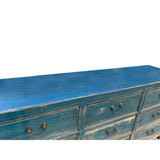 Oriental Teal Blue Green 9 Drawers Console Sideboard Table Cabinet cs7491S