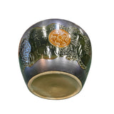 Chinese Dark Gray Black Ceramic Motif Pattern Accent Pot Planter ws2720S