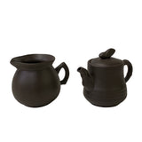 2 Pieces Chinese Brown Zisha Clay Teapot Accent Display Art ws2633S