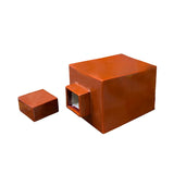 Simple Plain Solid Brick Red Glaze Porcelain Square Vase Jar ws2831S