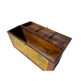 Chinese Tibetan Yellow Buddhism Meditation Graphic Wood Trunk Table cs7306S