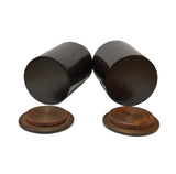 Pair of Chinese Zitan Wood Natural Pattern Round Box Holder ws2555S