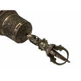 Handmade Silver Bronze Color Metal Tibetan Ritual Bell Display ws1833S