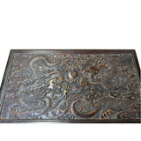 Chinese Brown Dimensional Relief Dragon Motif Rectangular Box Chest ws2847S