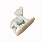 Chinese White Jade Color Stone Puppy Dog Display Figure ws2388S