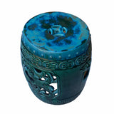 Chinese Green Blue Round Dragon Clay Garden Stool Table cs7062S