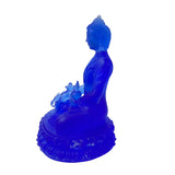 Crystal Glass Pate-de-Verre Blue Gautama Amitabha Shakyamuni Statue ws2118S