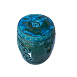 Chinese Green Blue Round Dragon Clay Garden Stool Table cs7277S