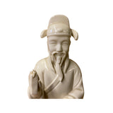 Chinese Off-white Porcelain Old Man Dressing Figure ws2586S