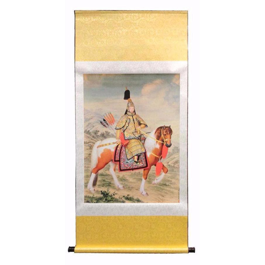 Chinese Emperor Riding Horse Scenery Scroll Painting fs174S Chinese Emperor Riding Horse Scenery Scroll Painting fs174S