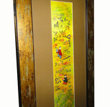 Vintage Hand Embroidery Framed Golden Kids Wall Decor fs561S
