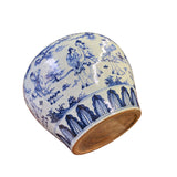 Vintage Chinese Blue White Porcelain Scenery Fat Body Vase Jar ws2717S