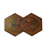 Chinese Distressed Brown People Graphic Rectangular Decagon Shape Box ws2303S